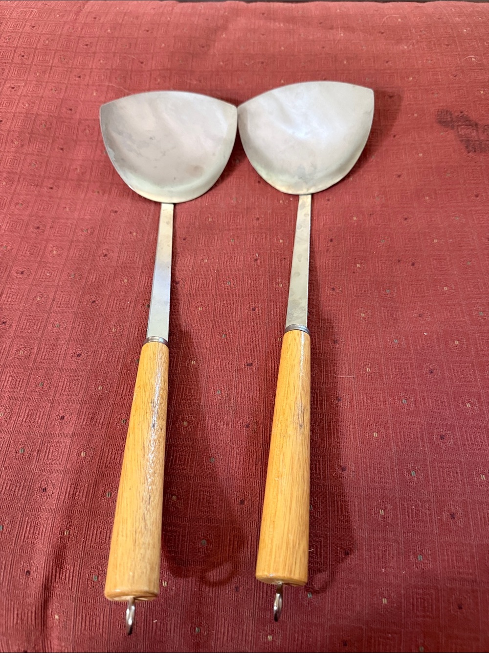 Stainless Steel Turner Set with Natural Wood Handles - Wood